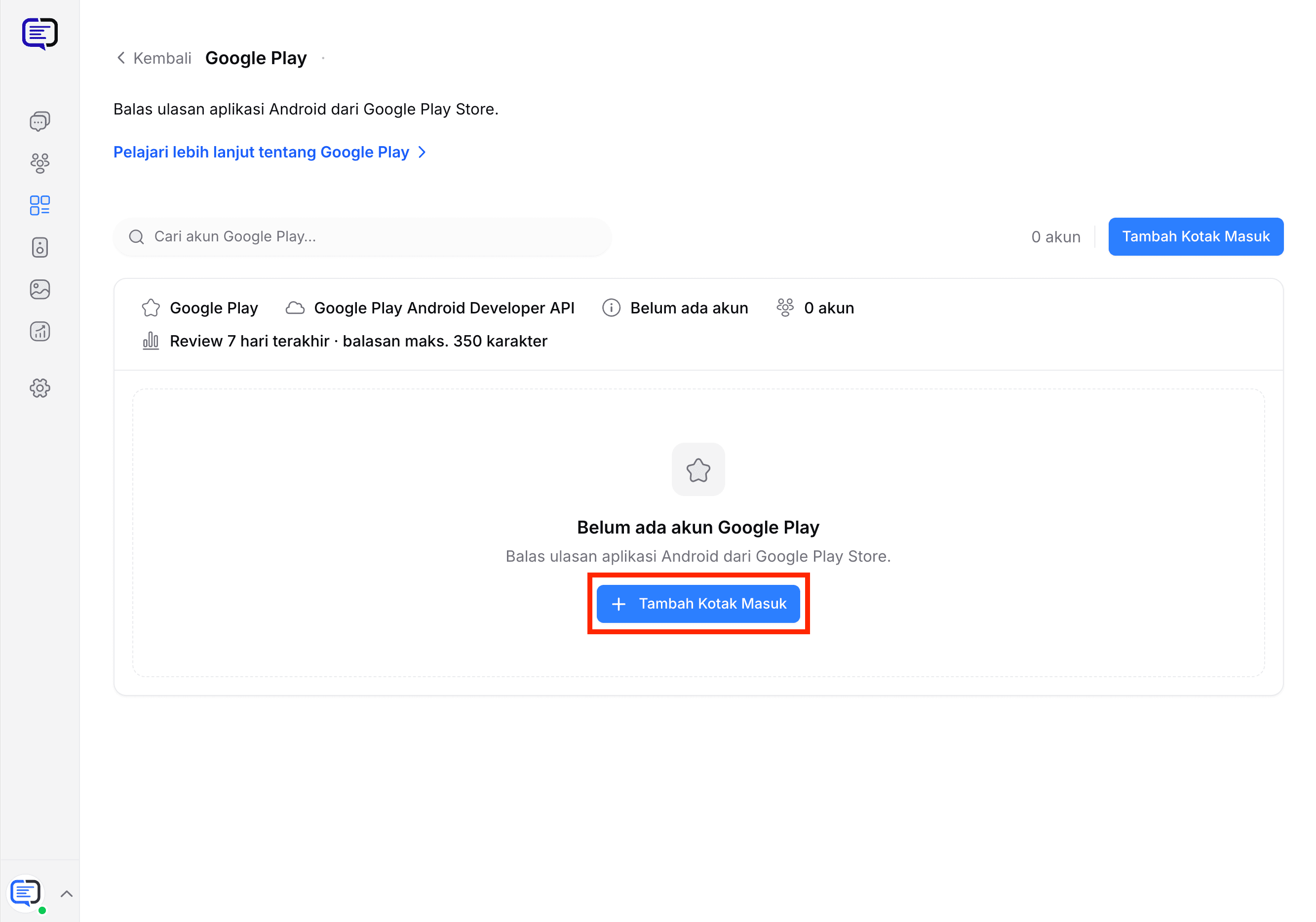 Tambah kotak masuk Google Play